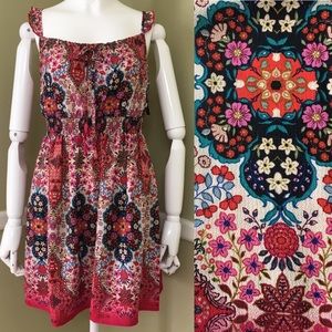 Speechless Ruffle Strap Floral Boho Dress, sz S